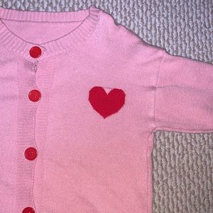 Pink Heart Cardigan ~ SMALL